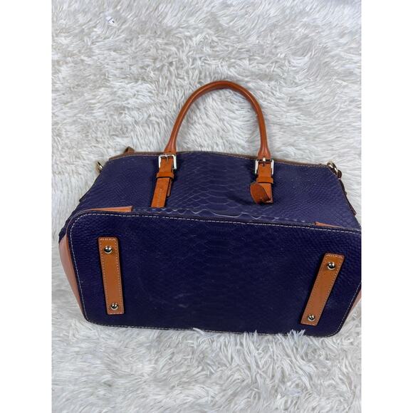 Dooney & Bourke Claremont Python Print Textured Tote Domed Satchel - Picture 10 of 16